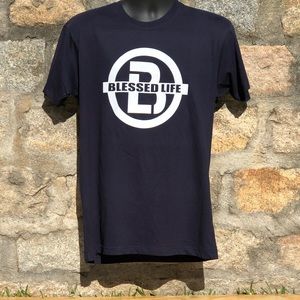 Blessed Life Navy and white Logo Unisex Tee